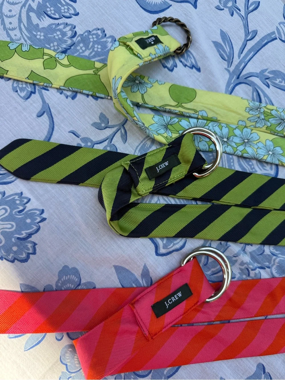 Lot Of 3 J Crew Cloth Printed Belts Womens M/L Colorful - Picture 8 of 10